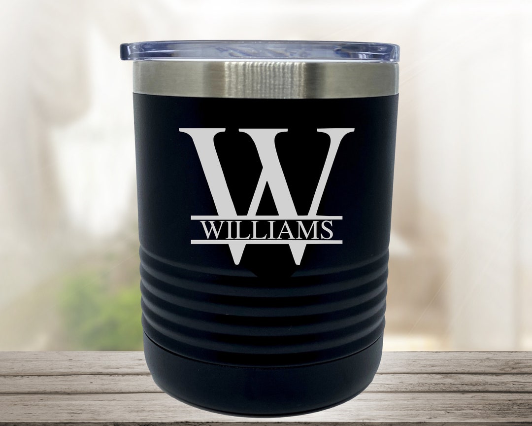 Personalized Whiskey Tumbler, Bourbon Tumbler Cup - Gift for Men, Monogram Engraved Scotch Glass ...