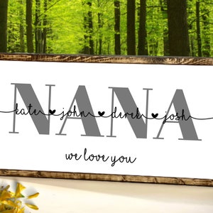 Nana Mothers Day Gift, Nana Sign, Gift for Nana, Rustic Sign for Grandma Gift Idea, Personalized Mothers Day Gift for Nana Grandma, kids