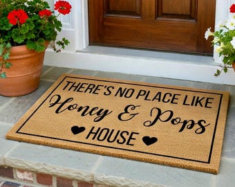 No hay lugar como la casa de la abuela y el abuelo, regalo de Navidad para los abuelos, regalo del Día de los Abuelos, felpudo de bienvenida, regalo para la puerta de casa
