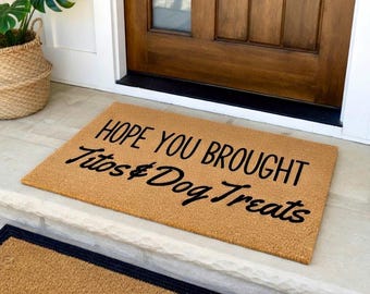 Personalized Hope you brought doormat, funny welcome mat, cute door mat, hope you like dogs, bunch of dogs, custom door mat, Personalized