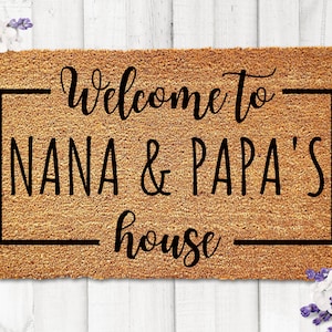 Nana and Papa's House, Grandparents Doormat, Gift for Grandparents, Nana Papa Gift, Personalized Doormat, Grandparents Christmas Gifts Ideas