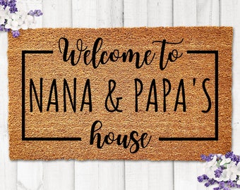Nana and Papa's House, Grandparents Doormat, Gift for Grandparents, Nana Papa Gift, Personalized Doormat, Grandparents Christmas Gifts Ideas