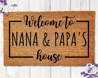 Nana and Papa's House, Grandparents Doormat, Gift for Grandparents, Nana Papa Gift, Personalized Doormat, Grandparents Christmas Gifts Ideas