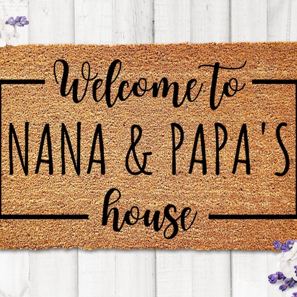 Nana and Papa's House, Grandparents Doormat, Gift for Grandparents, Nana Papa Gift, Personalized Doormat, Grandparents Christmas Gifts Ideas