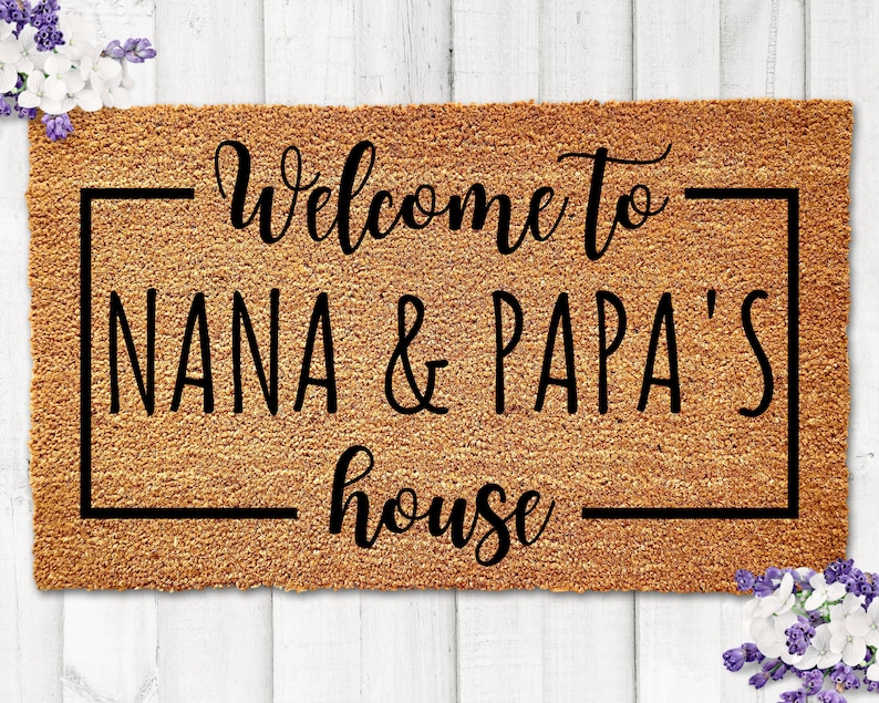 Nana and Papa's House Grandparents Doormat Gift for Etsy