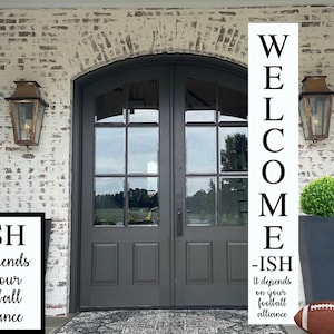 Funny Front Door Sign Funny Porch Sign Funny Welcome Sign for football season, football season gift, welcomeish football decor, football