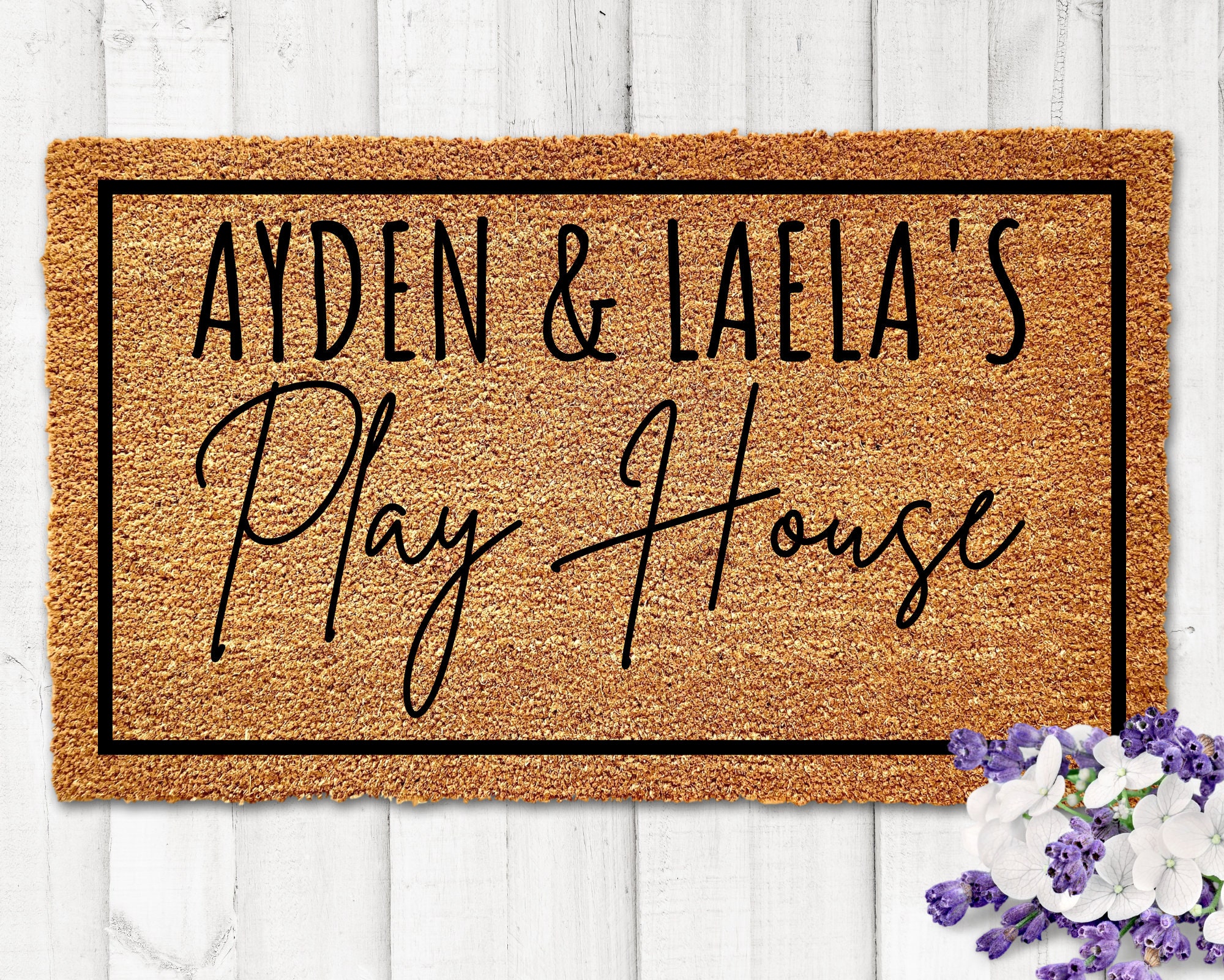 Discover Kids Custom Playhouse Doormat, Kids Doormat, Play House Doormat