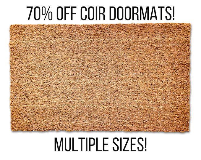 Blank Entrance Coir Doormat, Housewarming Gift Custom Doormat. Front