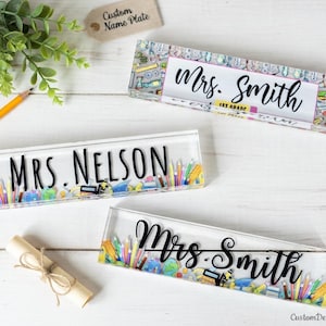 Teacher Back to School Gift Custom Desk Name Plate Plaque Teacher Appreciation Gift Teacher Name Sign Teacher Gift Teacher Sign for Desk bild 4