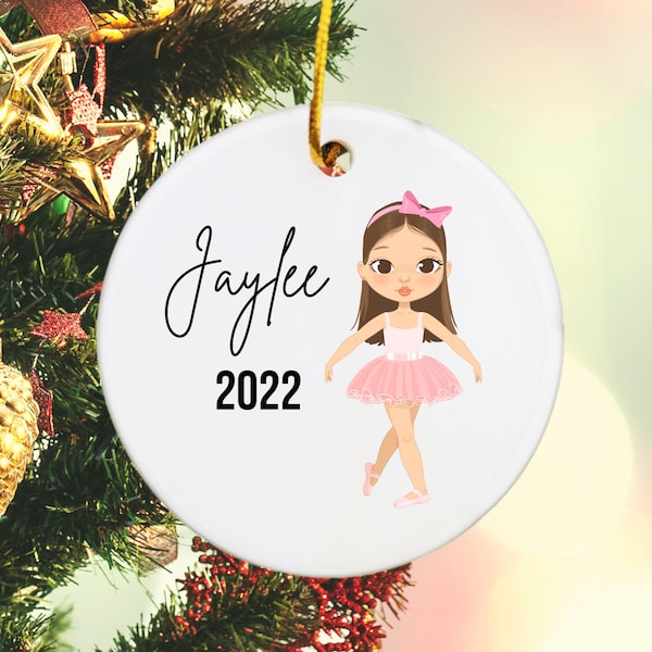 Personalized Ballerina Ornament, Gift for Dancer, Ballet Christmas Gift for Girl, Girl Christmas Ornament, Stocking Stuffer, Keepsake