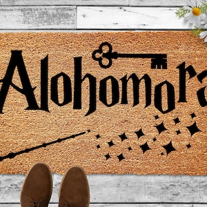 Alohomora, Doormat for Nerds, Geek Chic Doormat, Magical Decor, Fantasy Nerdy Housewarming Gift, Welcome Door Mat, HP, Home Decor,Nerd Gifts