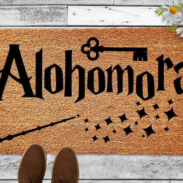 Alohomora, Doormat for Nerds, Geek Chic Doormat, Magical Decor, Fantasy Nerdy Housewarming Gift, Welcome Door Mat, HP, Home Decor,Nerd Gifts