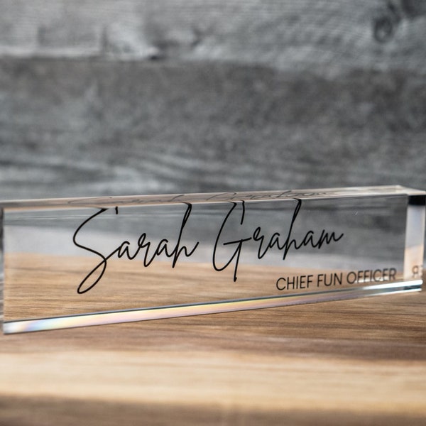 Desk Plaque, Name Plate for Desk, Personalized Acrylic Gift, Custom Office Name Sign, Personalized Office Desk Name Plate, Office Decor