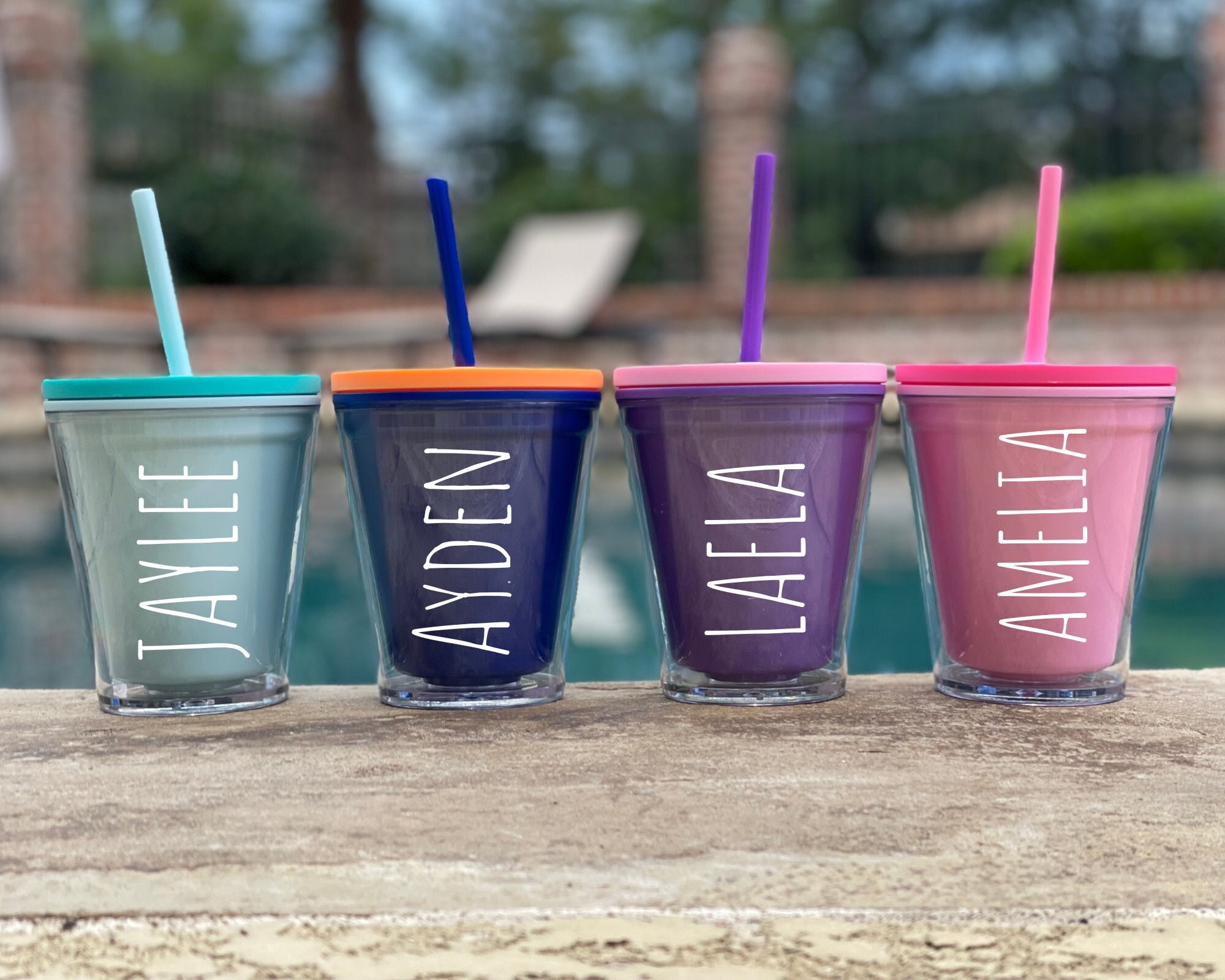 Plastic Tumblers with Lids and Straws for Kids & Adults- 10 Reusable Bulk  Cold Cups, 12oz Color Changing Cups Iced Travel Coffee Cup,Smoothie Cups