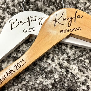 Custom Bridal Hanger, Personalized Bridesmaid Hangers, Bride Hanger for Wedding Dress, Hangers for Bridesmaids, Hangers for Wedding