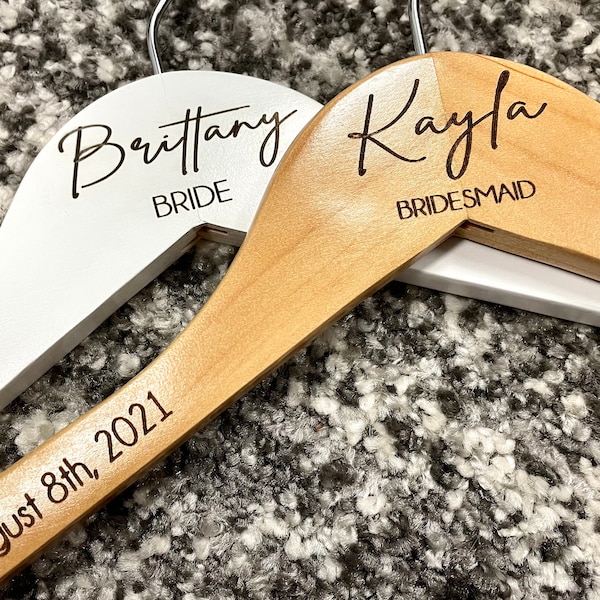 Custom Bridal Hanger, Personalized Bridesmaid Hangers, Bride Hanger for Wedding Dress, Hangers for Bridesmaids, Hangers for Wedding