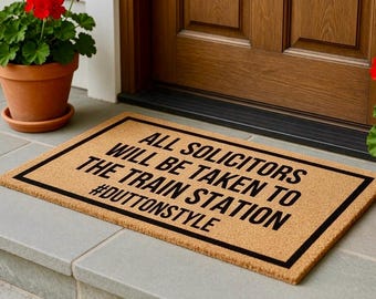 No Soliciting Dutton Style, Welcome Door Mat for Yellowstone Fans, Rip Wheeler, John Dutton, Beth Dutton, housewarming doormat,funny doormat