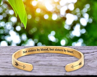 Not Sisters by Blood, but Sisters by Heart, Sister Gift, Gift for Sister, Sister Jewelry,Best Friends Bracelet,Step Sister Gift,BFF Bracelet