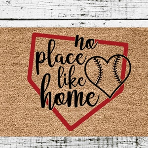 Baseball Themed Home Sweet Home, Baseball Doormat, Cute Doormat, Welcome Mat, Funny Door Mat, Family Gift, Home Doormat, Baseball mom gift