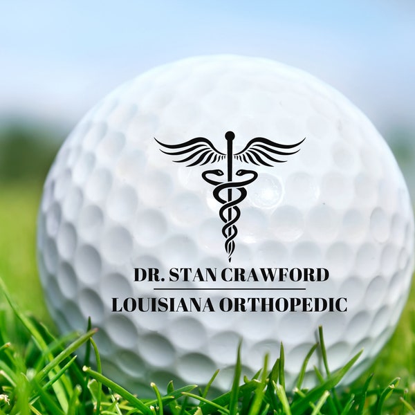 Caduceus Medical Doctor Golf Ball Gifts, Doctor Golf Ball, Custom Dr golf ball, Doctors office golf balls, custom printed golf ball, dr golf
