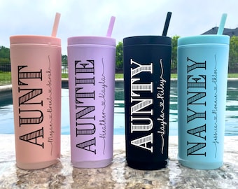 Aunt Gift, Auntie Tumbler, Personalized Aunt Tumbler, Birthday Gift for Aunt, Aunt Announcement, Best Aunt Cup, Aunt Gift from Niece, Nephew