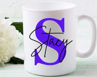 Personalized Coffee Mug, Monogram Coffee Mug, Coffee Mug with Letter and name, Custom coffee Mug, Last name Mug, Custom Last Name Coffee Mug