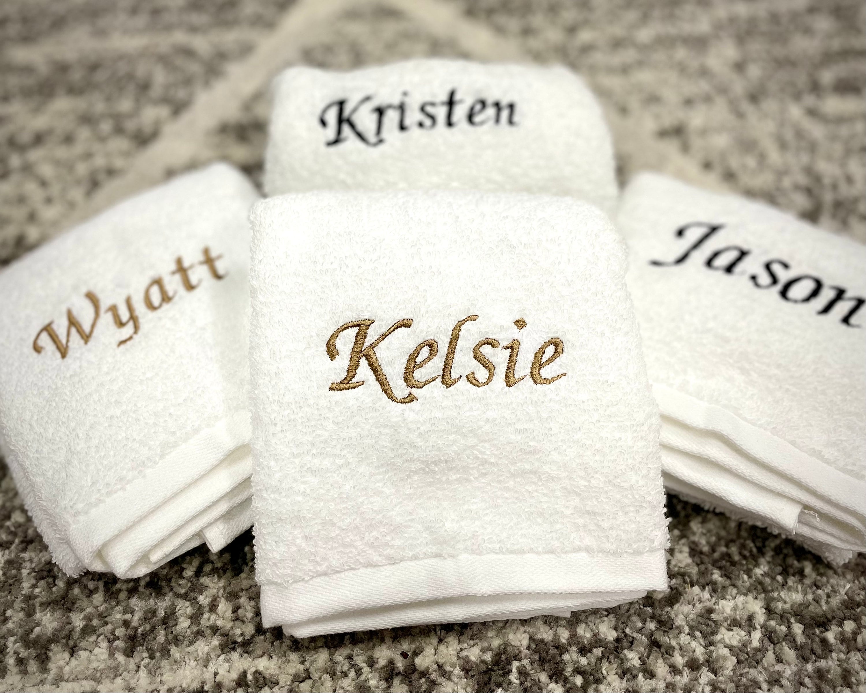 Toalla de mano con monograma, tamaño 16 x 26 pulgadas, toalla bordada  personalizada, toalla decorativa personalizada para baño, cocina y  gimnasio