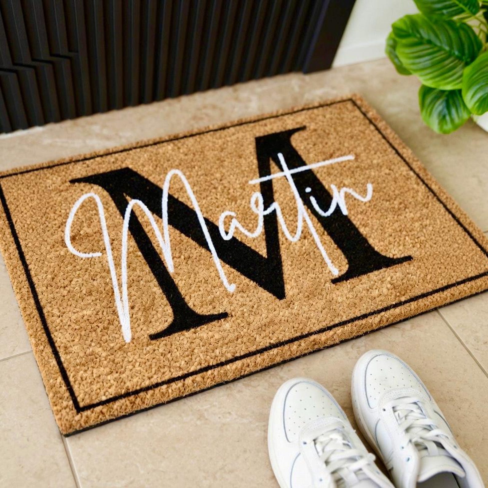 Personalized Doormat, Custom Name Coir Doormat, Personalized Welcome Mat, Customizable Entryway Rug, Personalized Family Doormat, Monogram - 30x18