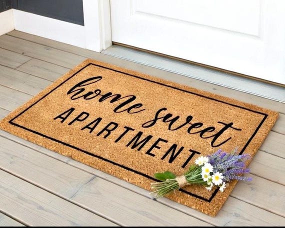 Home Sweet Apartment Doormat, Welcome Mat, Housewarming Gift, Welcome Doormat, Funny Doormat, Cute Doormat, Front Door Mat, Home Sweet Home