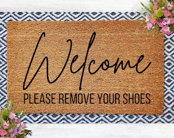 Welcome Please Remove Your Shoes Doormat, Front Porch Decor, Funny Doormat, Welcome Mat, Lose the Shoes, Home Decor, Front Door Mat