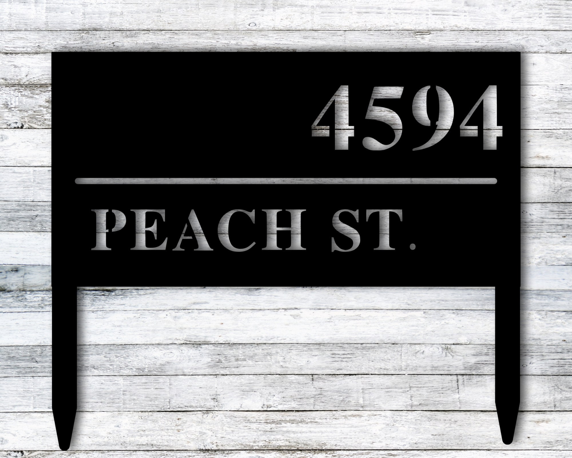 Lawn Mounted Personalized Address Plaque Custom Metal Address Etsy