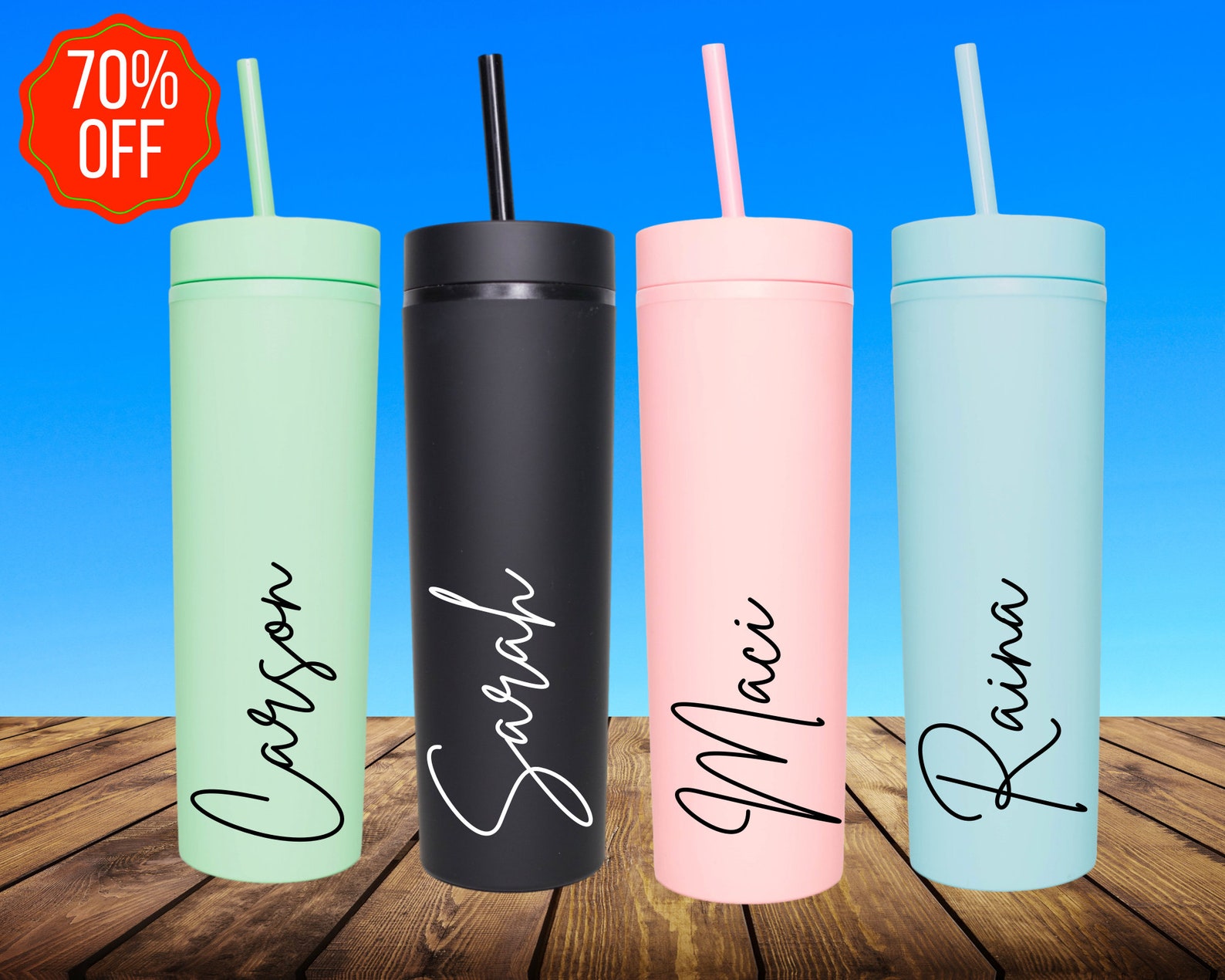 Personalized Tumbler With Straw Black Friday Sale Tumblers Etsy