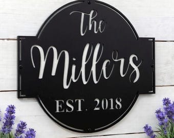 Custom Metal Sign, Personalized Metal Sign, Metal Signs Personalized, Outdoor Signs, Family Name Sign Metal, Last Name Metal Sign, Est Sign