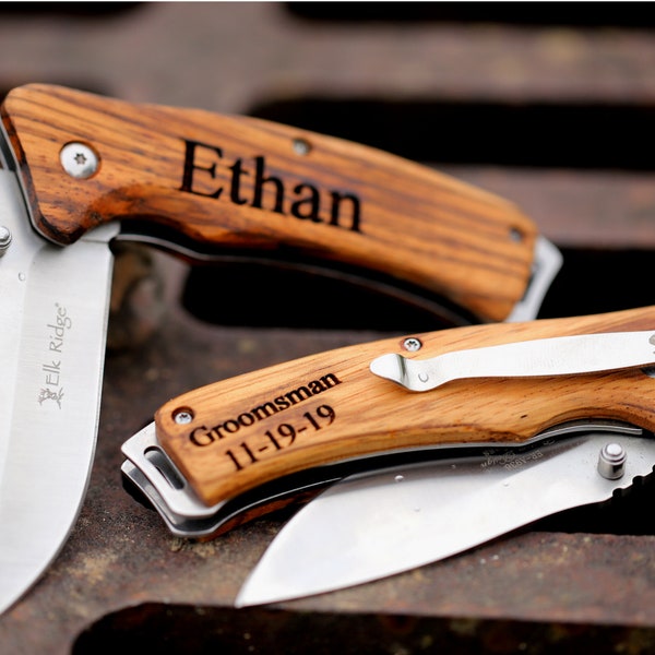 PERSONALIZED POCKET KNIFE - Knife Engraving - Groomsmen Gift - Gift for Him - Husband Gift - Boyfriend Gift - Knife for Dad - Dad Gift - Him