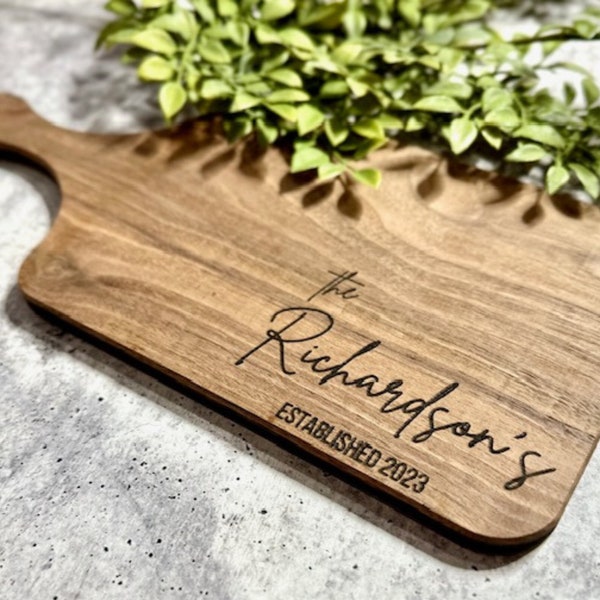 Personalized Cutting Board Wedding Gift, Customize your Wood Charcuterie Boards, Unique Bridal Shower Gift. Engraved Engagement Present