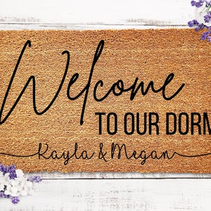 Doormat for Dorm, Personalized Dorm Doormat, Dorm Decor for College Girls Dorm Room Decor Girls Dorm Decor Custom Dorm Decor for Dorm Rooms