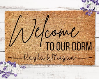 Doormat for Dorm, Personalized Dorm Doormat, Dorm Decor for College Girls Dorm Room Decor Girls Dorm Decor Custom Dorm Decor for Dorm Rooms