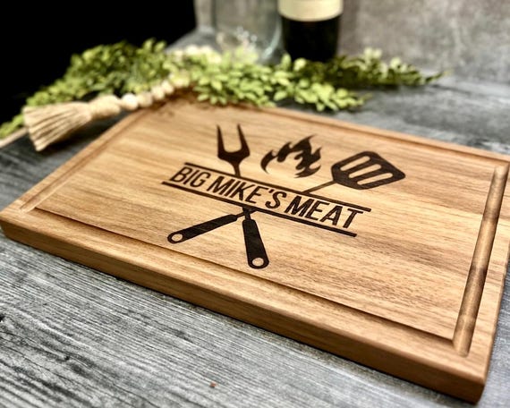 Custom Meat Board, Grill Gifts For Men, BBQ Grill Gift For Men Birthday, Groom Gift, Personalized Grill Cutting Board, Meat Carving Board