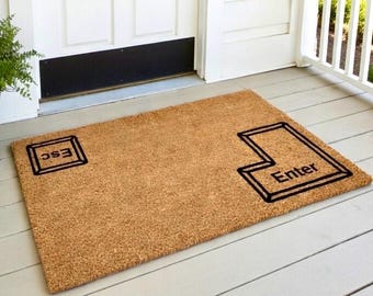 Funny Nerdy Gift Welcome Mat Nerd Unique Door Mat Funny Door Mat Computer Gift Programmer Gift Gamer Enter Escape Doormat Keyboard Doormat