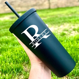 Custom Tumbler for Men, Personalized Tumbler, Groomsmen Tumbler, Bachelor Party Gift, 24 Oz Tumbler with Straw,Mens Tumbler for Guys Tumbler