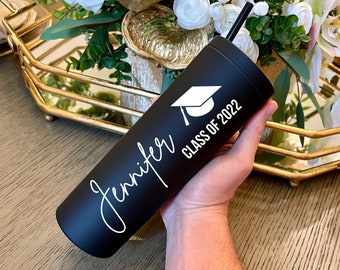 Personalized graduation gift for her, Custom graduate tumbler, Class of 2022, Graduate party gift, High school grad gift, Seniors 2022