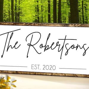 Last Name Sign, Family Name Sign, Wedding Gift, Housewarming Gift, Established Wood Sign, Family Name Established Sign