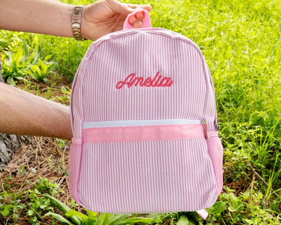 big pony seersucker mini backpack Toddler Backpack, Personalized Kids' Backpack, Seersucker Preppy Backpack,  Classic Cute Kids School Bookbag, Child Gift, Boys Girls Bag