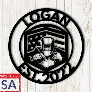 Personalized Welder Sign, Custom Welder Sign, Welding Sign, Family Name Welder Sign, Name and Est Date Sign, Welding Business Sign, Welder