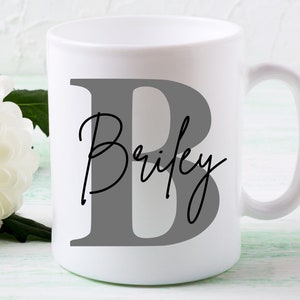 Personalized Initial Mug, Subtle Initial and Name Mug, Personalised Birthday Gift, Customized Mug, Personalized Mug , Custom Christmas mug