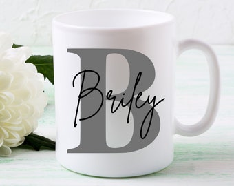 Personalized Initial Mug, Subtle Initial and Name Mug, Personalised Birthday Gift, Customized Mug, Personalized Mug , Custom Christmas mug