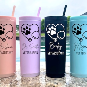 Veterinarian Gift, Personalized Veterinarian Tumbler, Vet Tech Gift, Vet Graduation, Vet Assistant, Vet Week, Vet Staff, Vet Appreciation