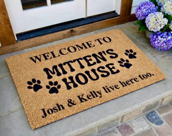 Welcome Mat for Cat-Door Mat for Cats-Personalized Door Mat-Custom Doormat Cat-Cat Owner Gift-Cat Home Decor-Cat Lover Gift-Cat Welcome Mat