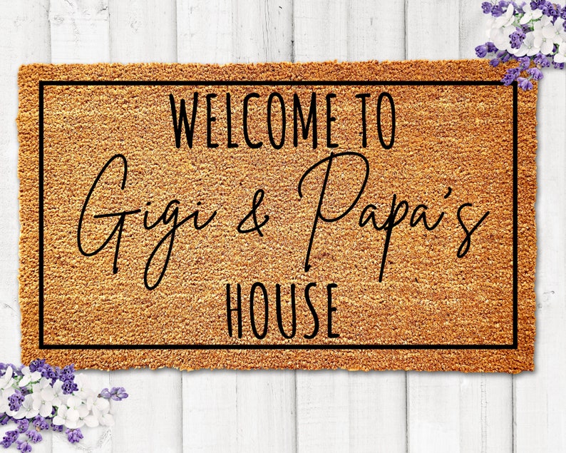 Welcome to Mimi and Papa's House Doormat, Personalized Doormat, Grandparents Gift, Welcome Mat, Front Doormat, Grandparent Gift, Mothers Day image 2