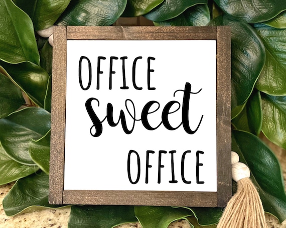 Office Sweet Office Sign, Office Desk Decor, Funny Office Space Sign, Coworker Gift, Cubicle Decor, Small Wood Sign